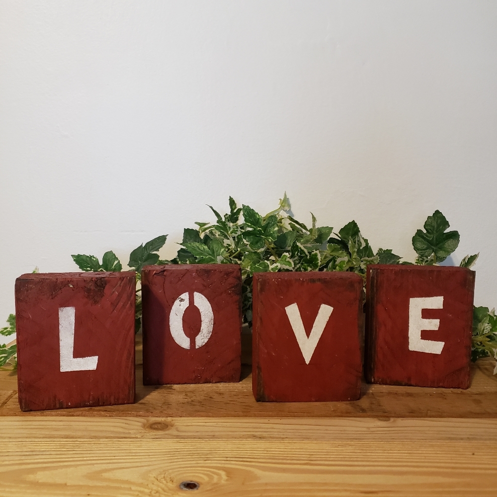 Rustic Love blocks valentine's day home de…